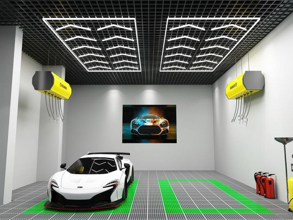 Garage linear lighting scene
