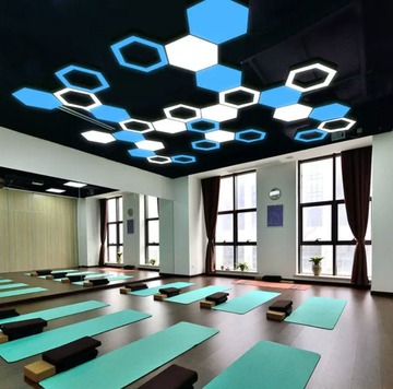 Yoga studio creative lighting